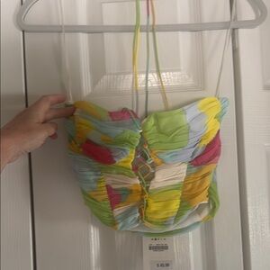 zara multi colored top NWT